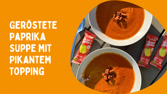 Geröstete Paprikasuppe mit pikantem Topping