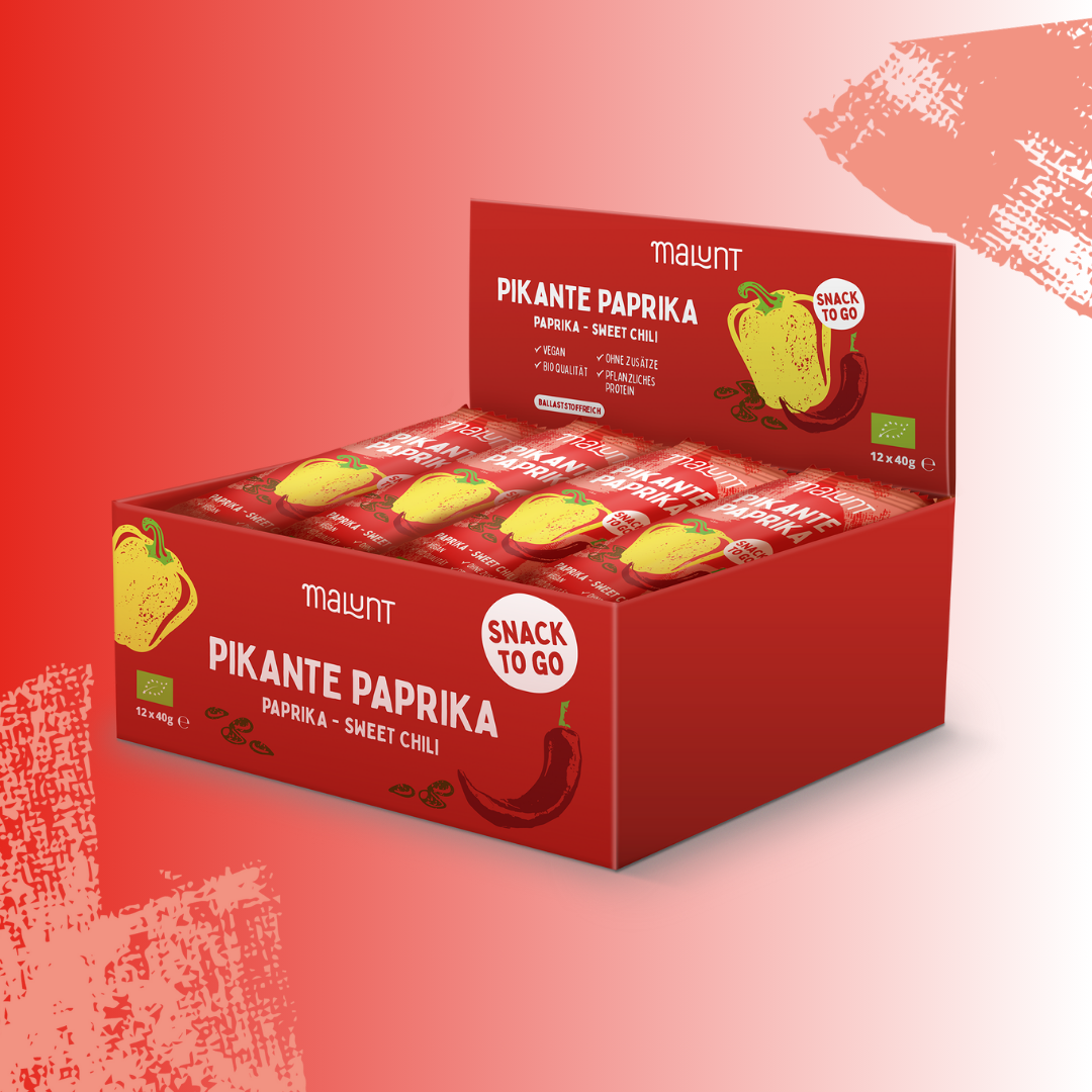 12x Pikanter Bio-Paprika Riegel, vegan