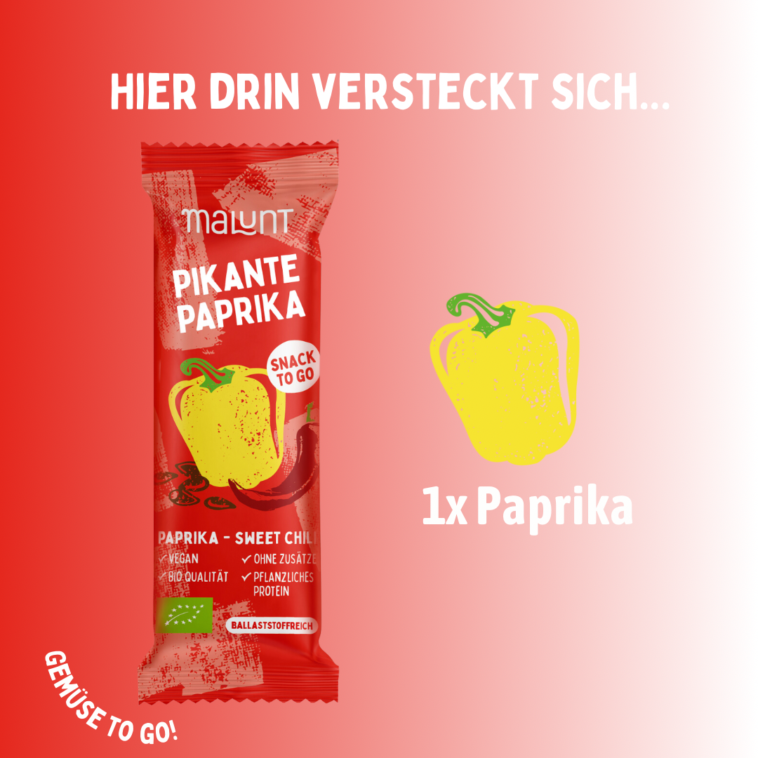 12x Pikanter Bio-Paprika Riegel, vegan