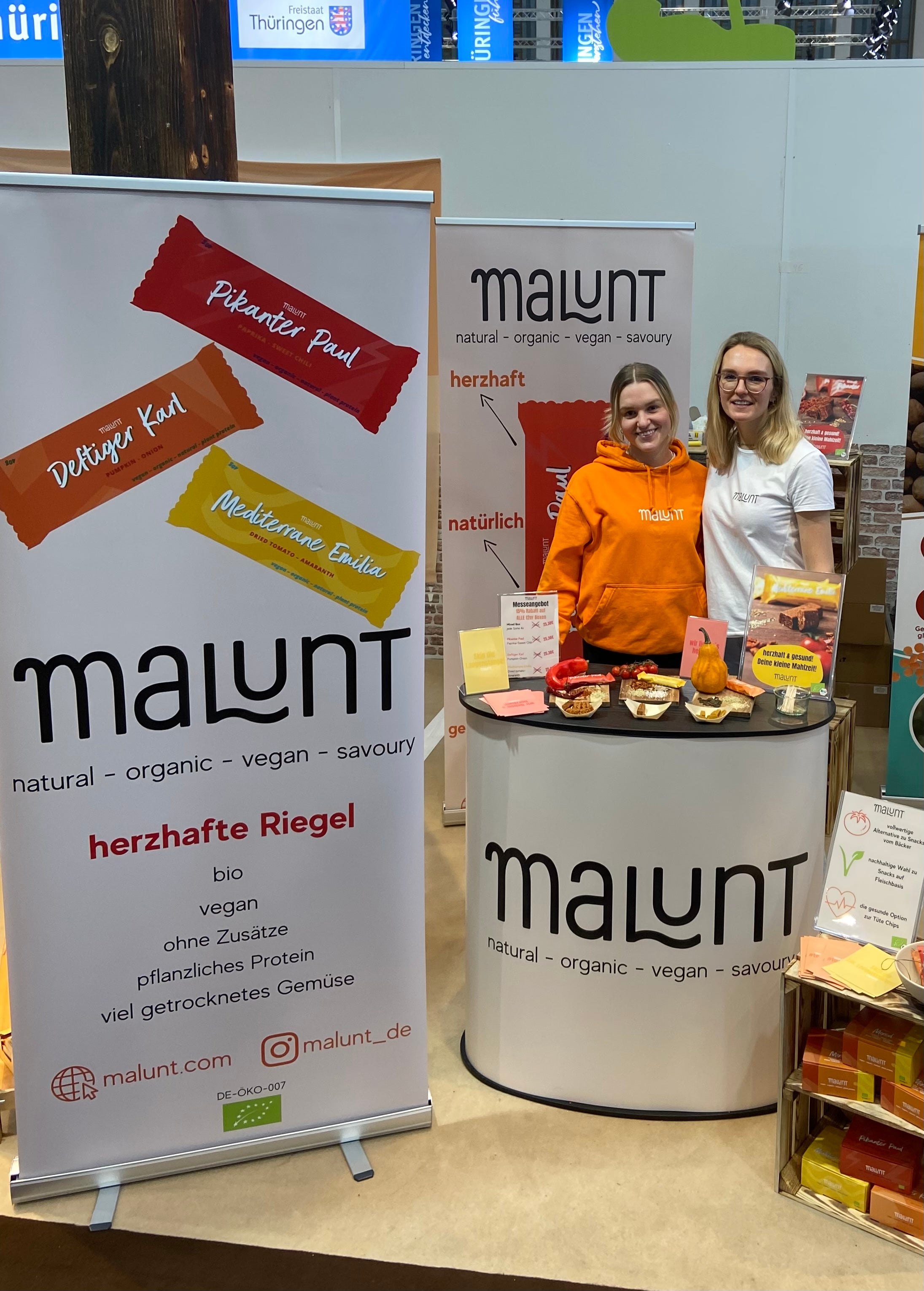 malunt, herzhafte Riegel, Grüne Woche, Berlin, Schwestern, Food Startup, Messe, Ernährung, Gesundheit