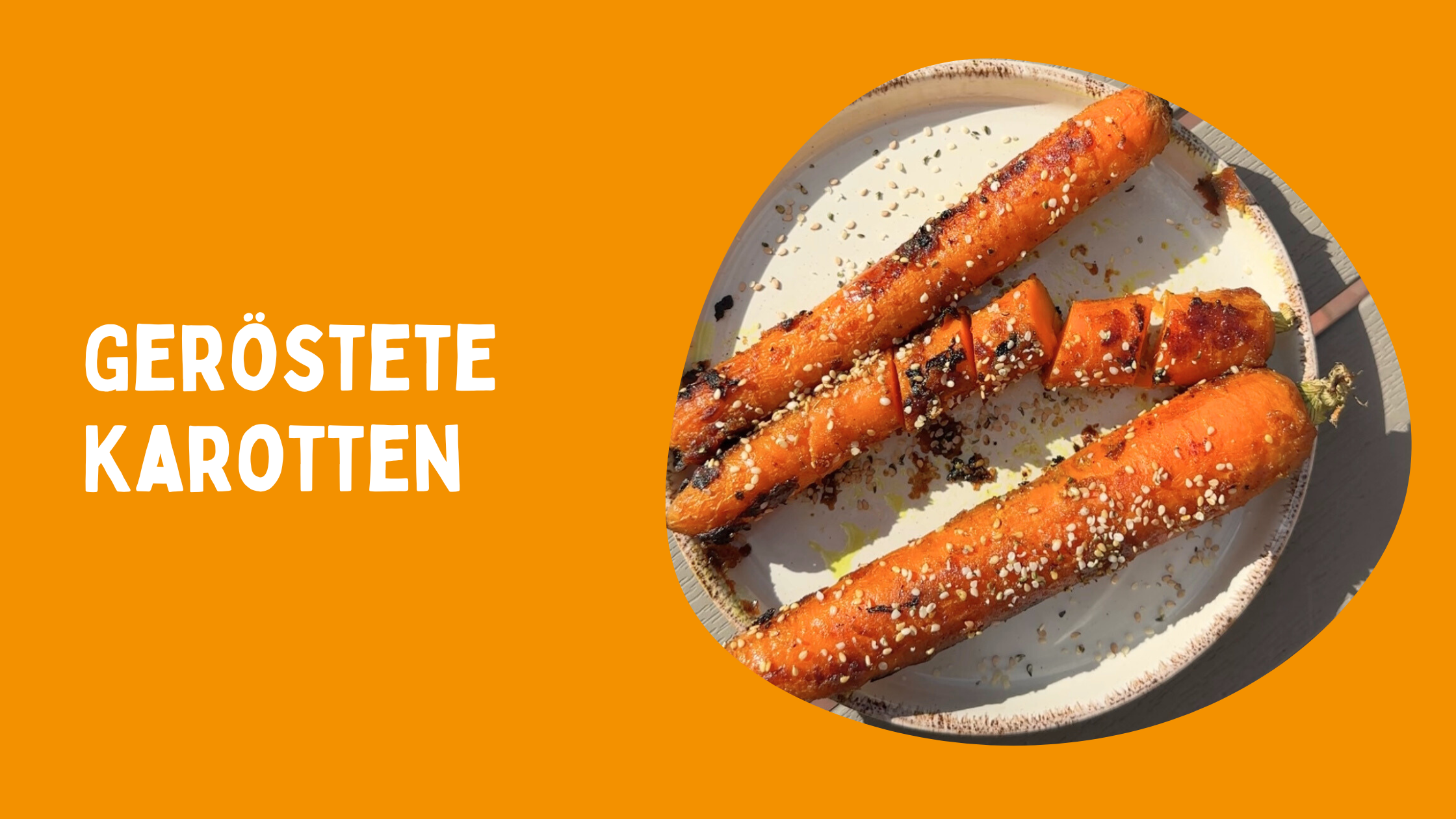 Geröstete Karotten, mit Curry und crunchy Sesam