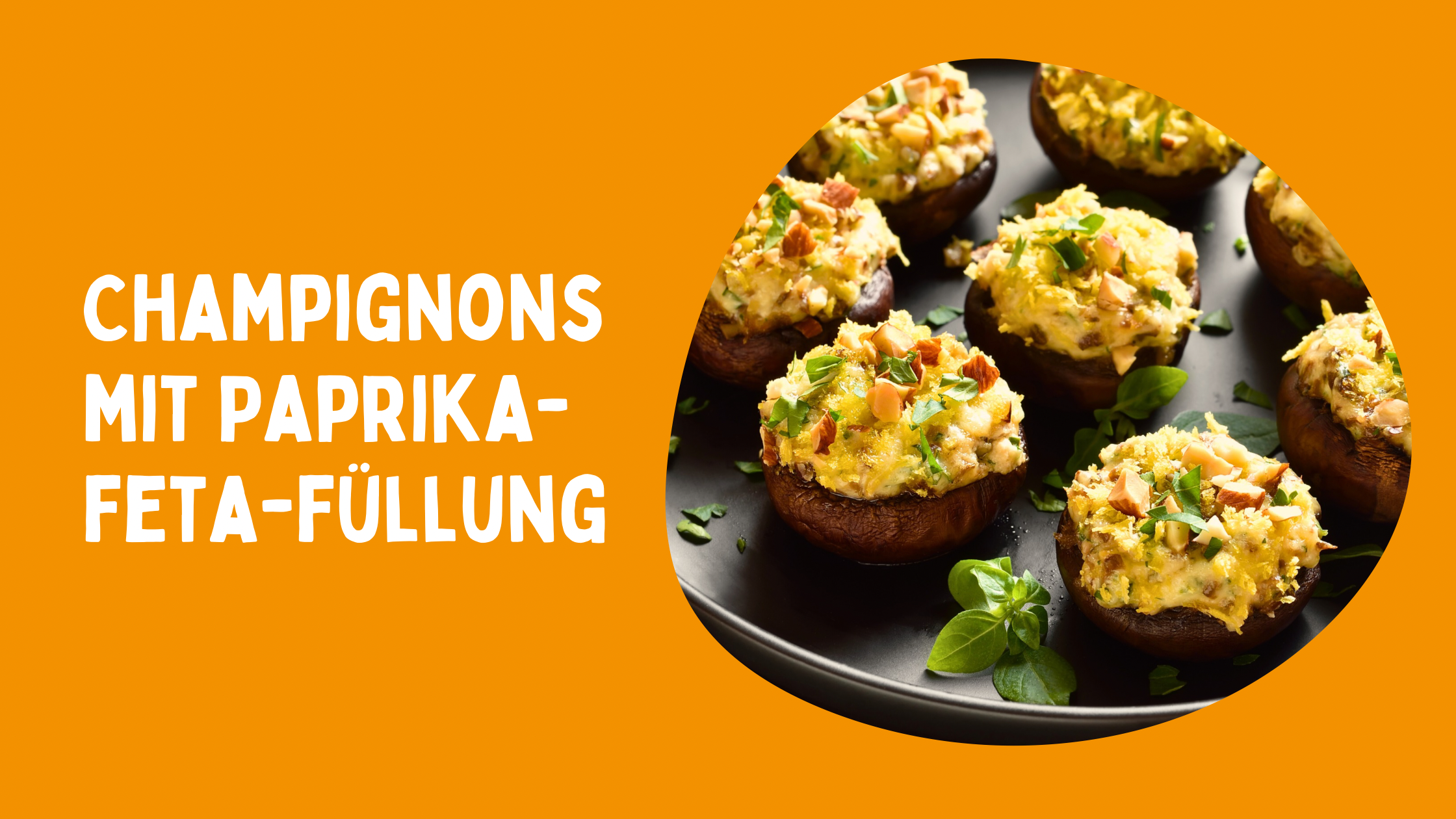 Champignons mit Paprika-Feta-Füllung