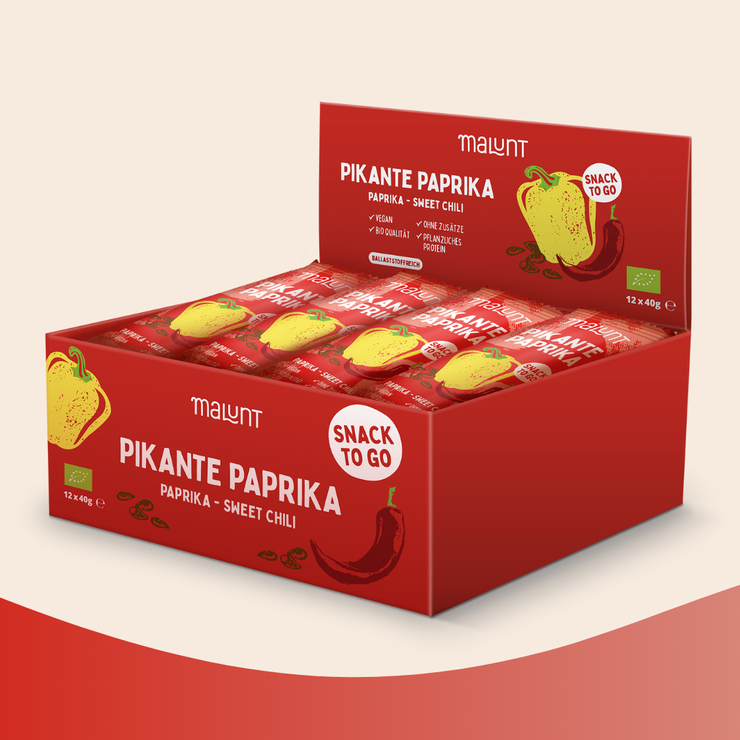 Bio-Gemüse-Riegel Pikante Paprika 12 Stück