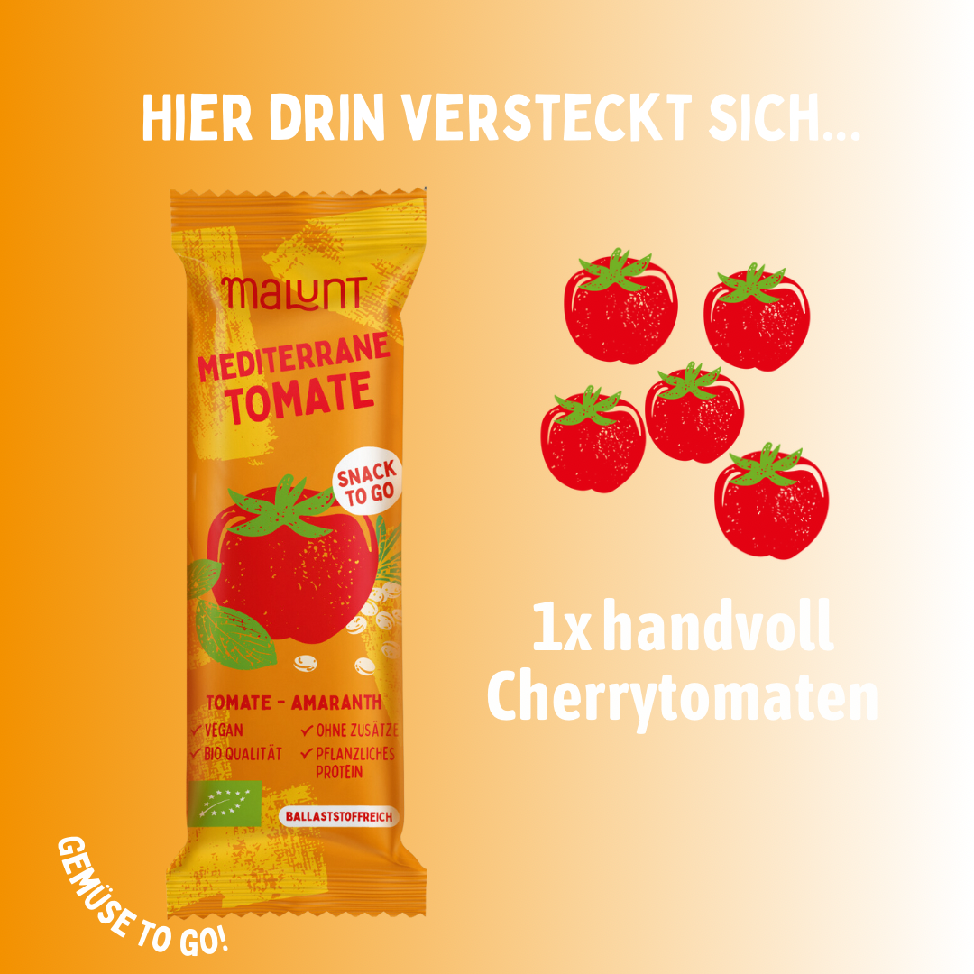 12x Mediterraner Bio-Tomaten Riegel, vegan