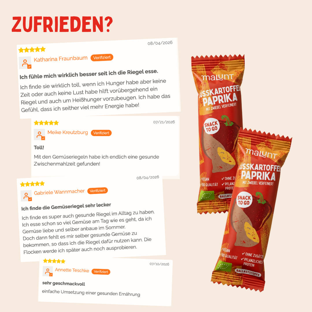 Süßkartoffel - Paprika Riegel