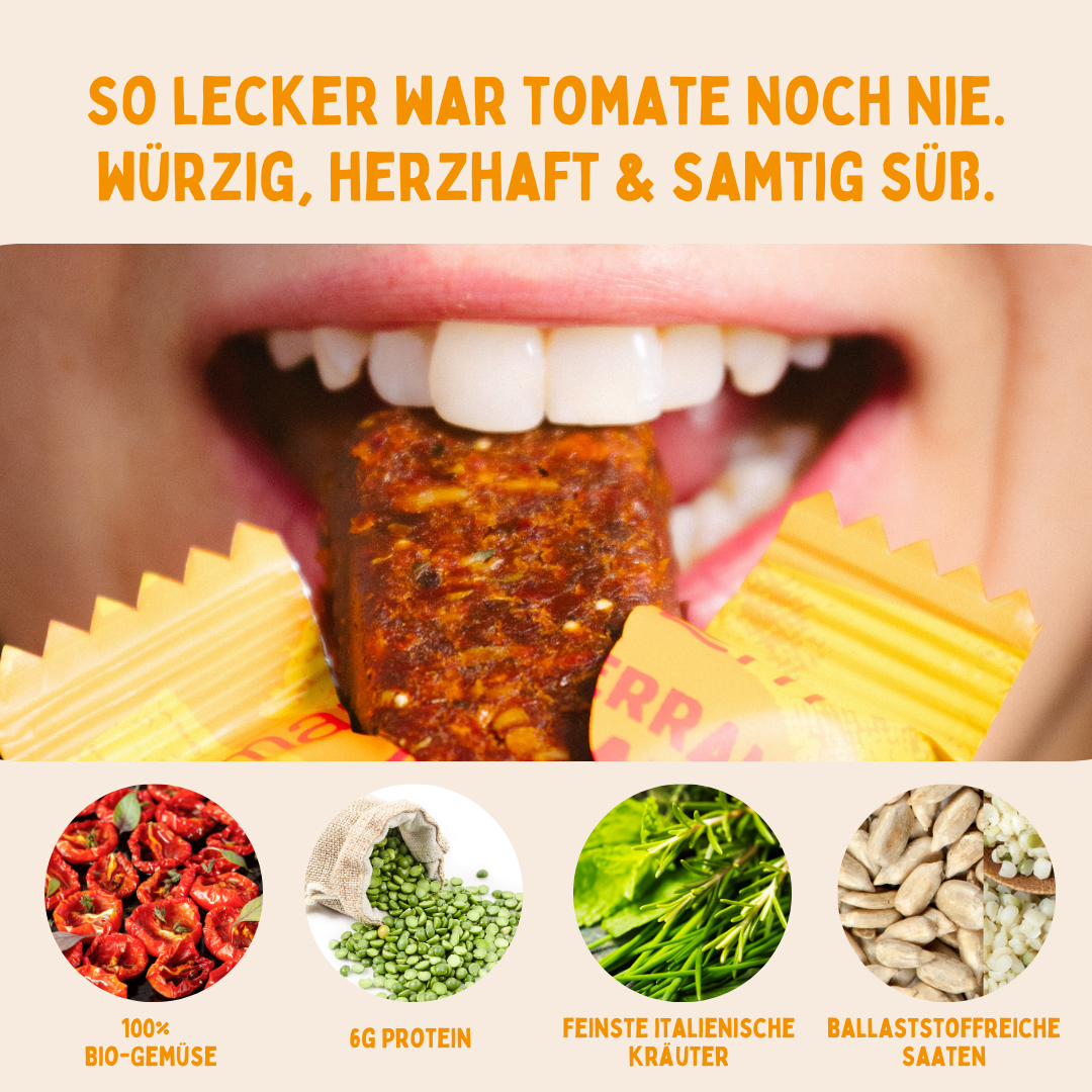 Bio-Gemüse-Riegel Mediterrane Tomate 12 Stück