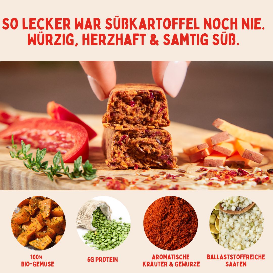 Süßkartoffel - Paprika Riegel